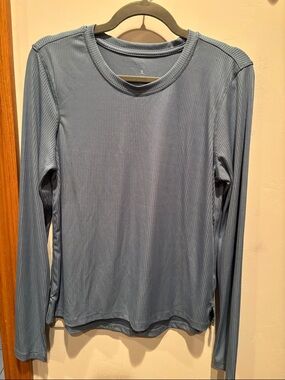 Danskin Light Blue Ribbed Long Sleeve Tee